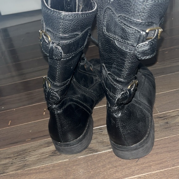 Wild Diva Lounge Black Moto Boots Zip & Lace Up Grunge Style 7.5 - Picture 4 of 9